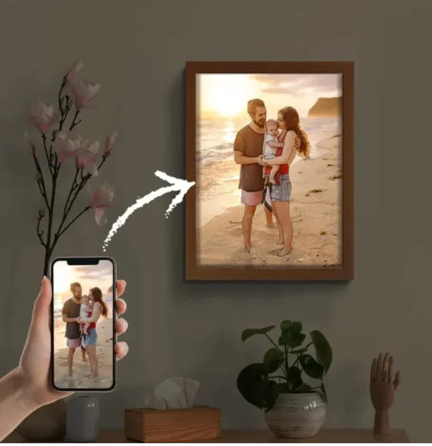 Lightline personalised line portrait light detail